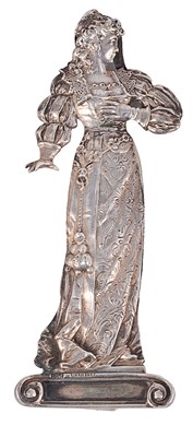Lot 477 - A GERMAN SILVER MENU HOLDER