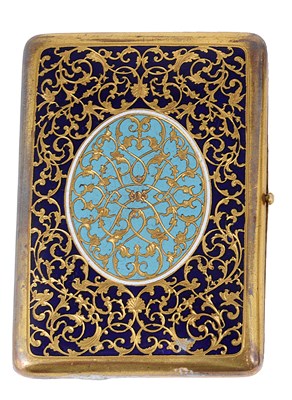 Lot 478 - A GROUP OF THREE GILT-METAL AND ENAMEL CIGARETTE CASES