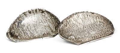 Lot 483 - A PAIR OF VICTORIAN SILVER NOVELTY PILL BOXES
