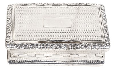 Lot 486 - A GEORGE IV SILVER DOUBLE SNUFF BOX