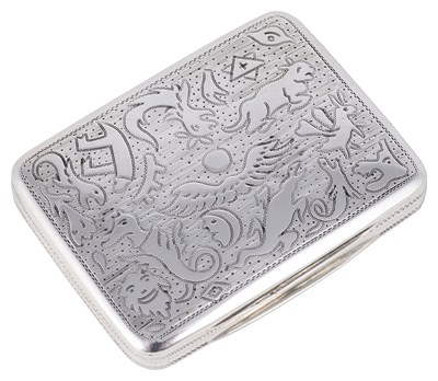 Lot 488 - A GEORGE III SILVER 'EGYPTIANESQUE' VINAIGRETTE