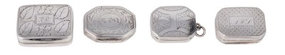 Lot 501 - A GROUP OF FOUR GEORGIAN SILVER VINAIGRETTES