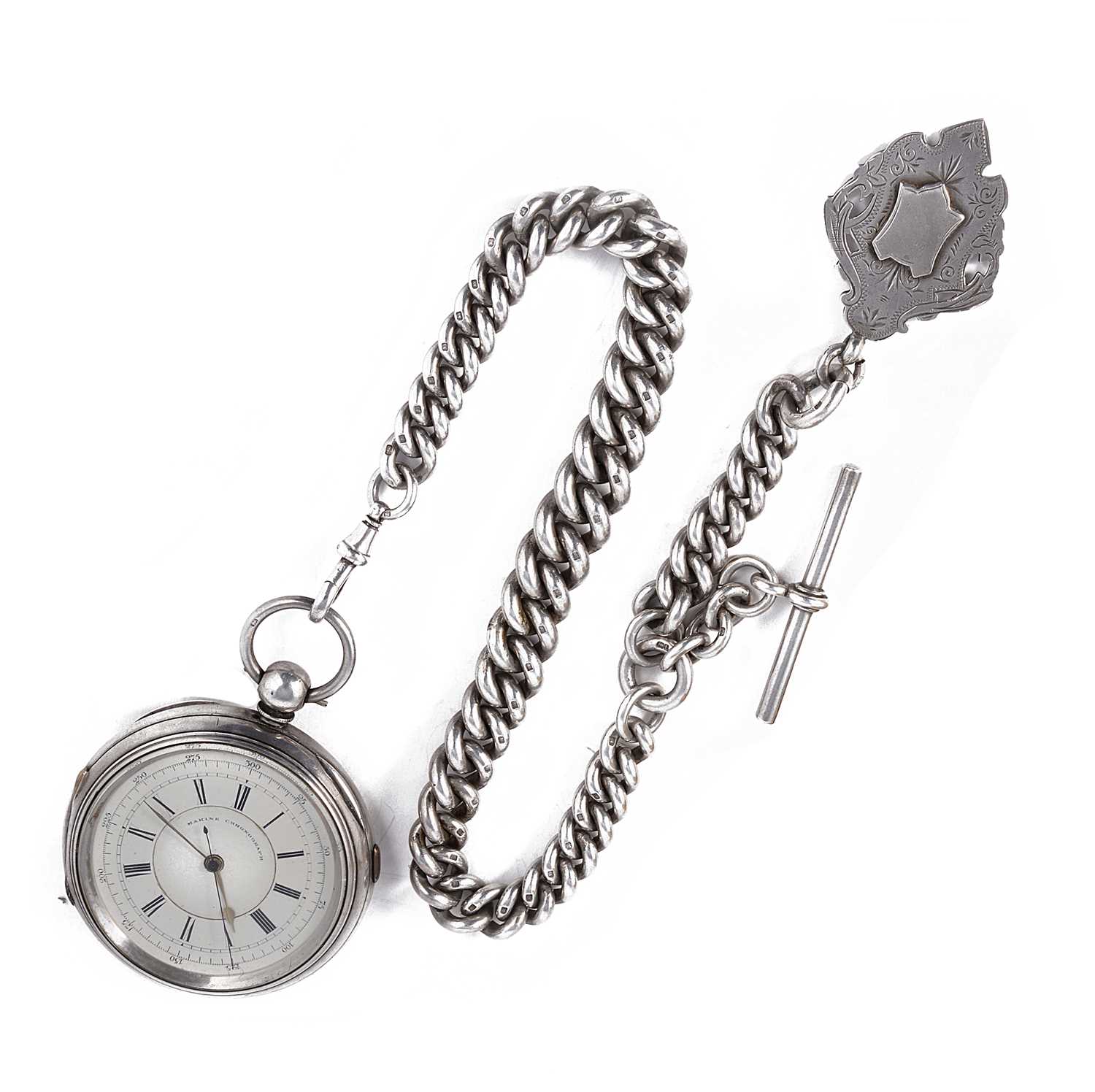 Lot 541 - A VICTORIAN SILVER 'MARINE CHRONOGRAPH' POCKET WATCH