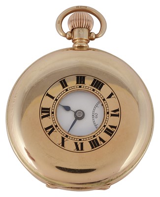 Lot 543 - BUREN FOR H. WILLIAMSON LTD.: A GOLD HALF-HUNTER POCKET WATCH