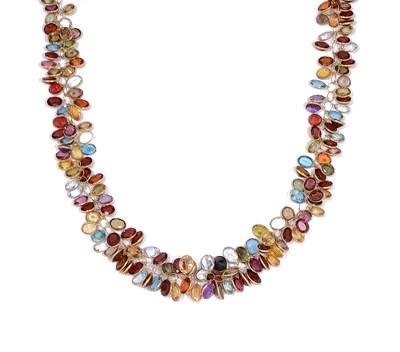Lot 554 - MULTI GEM TORSADE NECKLACE