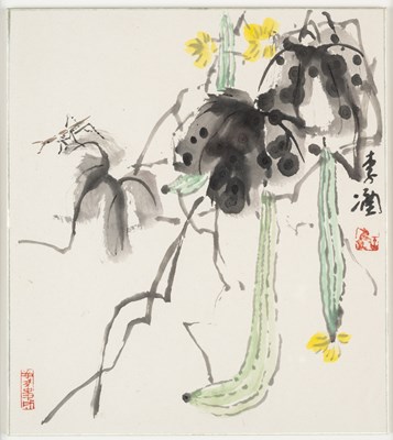 Lot 104 - CHINESE SCHOOL, A SET OF FIVE PAINTINGS OF 'FLOWERS, BIRDS AND ANIMALS', 20TH CENTURY