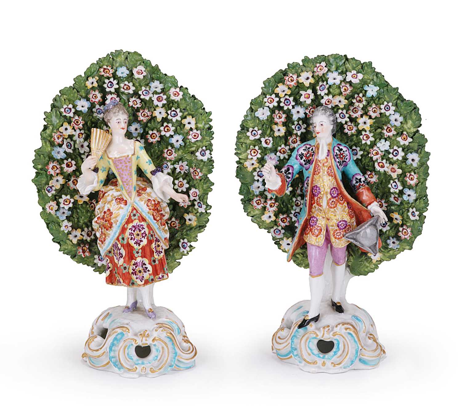 Lot 11 - A PAIR OF SAMSON FIGURES OF A GALLANT AND COMPANION