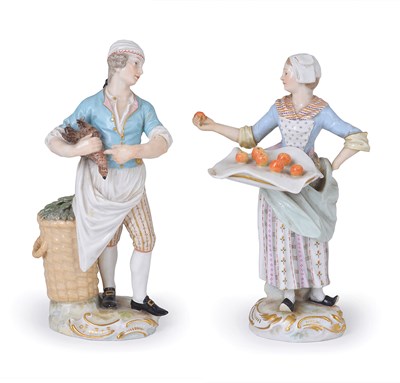 Lot 1 - A PAIR OF MEISSEN 'CRIS DE PARIS' FIGURES