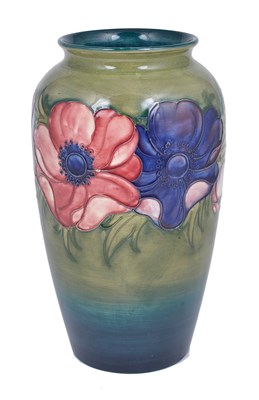 Lot 42 - ANEMONE: A MOORCROFT SLENDER OVOID VASE