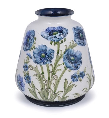 Lot 52 - BLUE POPPIES: A MOORCROFT FLORIAN WARE VASE