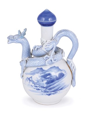 Lot 70 - A JAPANESE HIRADO PORCELAIN WINE EWER