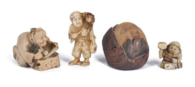 Lot 107 - A COLLECTION OF FOUR JAPANESE NETSUKE