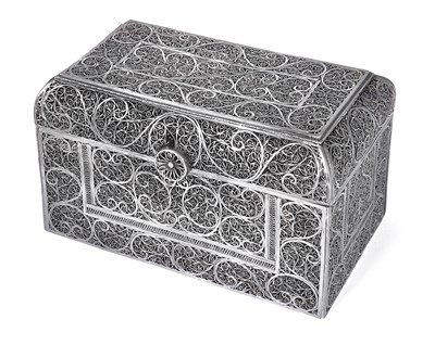 Lot 113 - A SILVER FILIGREE CASKET