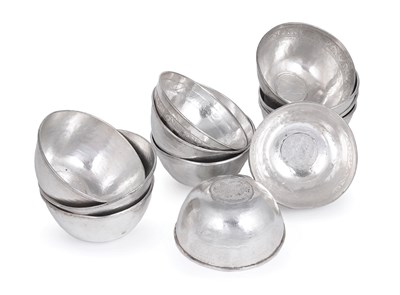 Lot 119 - A COLLECTION OF TWELVE SILVER FINGER BOWLS