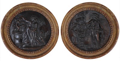 Lot 135 - A PAIR OF FRENCH BRONZE ROUNDELS