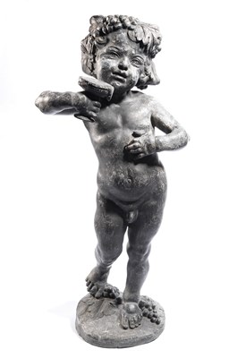 Lot 137 - A LEAD FIGURE OF BACCHUS