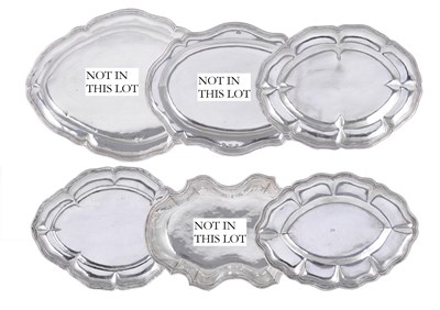 Lot 145 - THREE HISPANIC SILVER MEAT DISHES