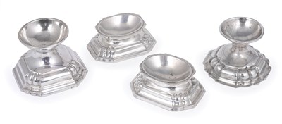 Lot 155 - A PAIR OF GERMAN SILVER SALT CELLARS