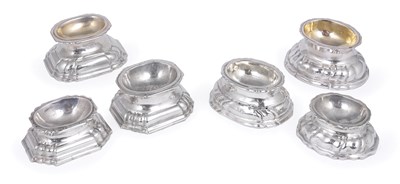 Lot 156 - A COLLECTION OF SIX GERMAN SILVER SALT CELLARS