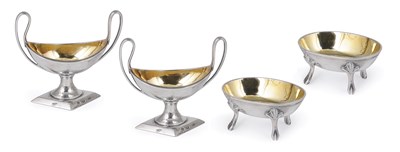 Lot 157 - A PAIR OF AUSTRIAN SILVER SALT CELLARS