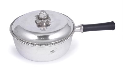 Lot 160 - A GERMAN SILVER SAUCEPAN AND COVER