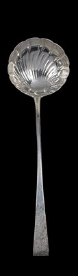 Lot 202 - AN IRISH GEORGE III SILVER SOUP LADLE