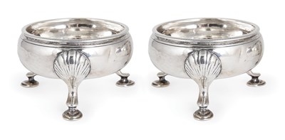 Lot 243 - A PAIR OF GEORGE III SILVER SALT CELLARS