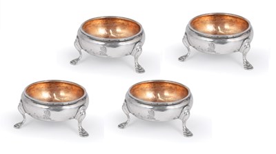 Lot 246 - FOUR GEORGE III SILVER SALT CELLARS