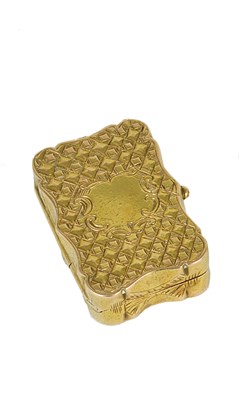 Lot 274 - A VICTORIAN GOLD VINIAGRETTE