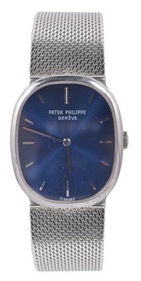 Lot 286 - PATEK PHILIPPE 'ELLIPSE': A FINE WHITE GOLD GENTLEMAN'S WRISTWATCH WITH ASSOCIATED BRACELET