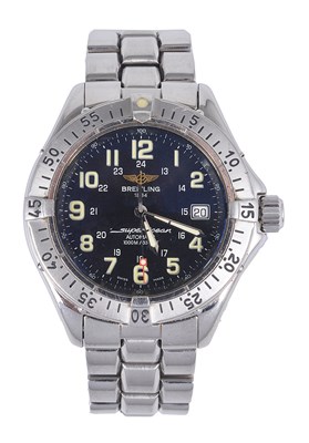 Lot 289 - BREITLING, 'COLT SUPEROCEAN' REF. A17040: A GENTLEMAN'S STAINLESS STEEL BRACELET WATCH