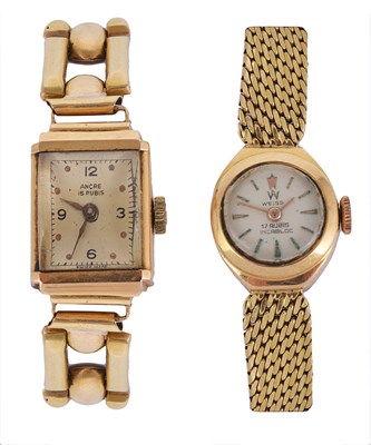 Lot 290 - TWO LADY'S GOLD BRACELET WATCHES