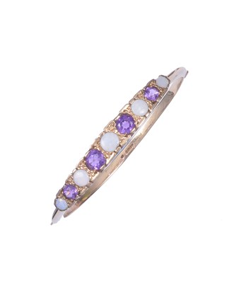 Lot 308 - AMETHYST AND OPAL BANGLE