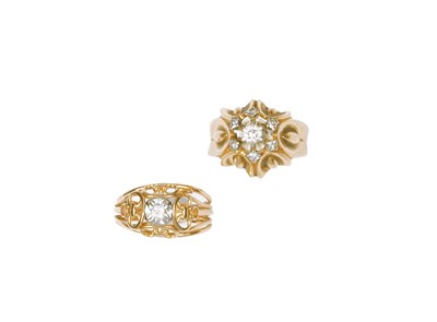 Lot 312 - TWO DIAMOND DRESS RINGS