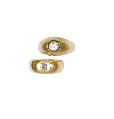 Lot 313 - TWO DIAMOND RINGS