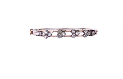 Lot 348 - DIAMOND HINGED BANGLE