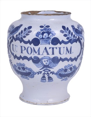 Lot 36 - A LONDON DELFT DRY DRUG JAR