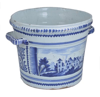 Lot 37 - A FRENCH FAIENCE JARDINIERE