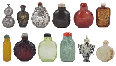 Lot 45 - A GROUP OF TWELVE CHINESE SNUFF BOTTLES