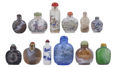 Lot 46 - A GROUP OF TWELVE CHINESE SNUFF BOTTLES