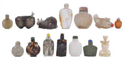 Lot 48 - A GROUP OF FOURTEEN CHINESE SNUFF BOTTLES