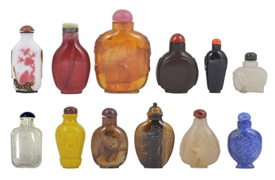 Lot 50 - A GROUP OF TWELVE CHINESE SNUFF BOTTLES