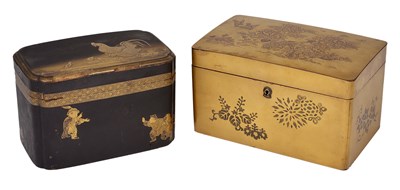 Lot 73 - A JAPANESE GOLD LACQUER BOX