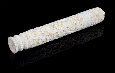 Lot 80 - A CHINESE IVORY BODKIN CASE