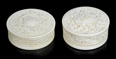 Lot 84 - TWO IVORY BOXES AND COVERS