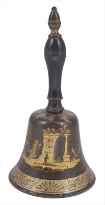 Lot 115 - A BRASS TOLEWARE TABLE BELL