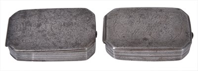 Lot 119 - TWO GEORGIAN STEEL TOBACCO BOXES