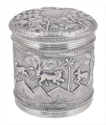 Lot 127 - AN INDIAN SILVER JAR AND COVER