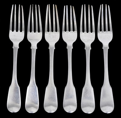 Lot 138 - A SET OF SIX CHINESE SILVER FORKS