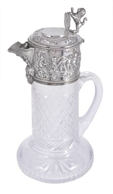 Lot 158 - A PORTUGUESE SILVER-MOUNTED CLARET JUG